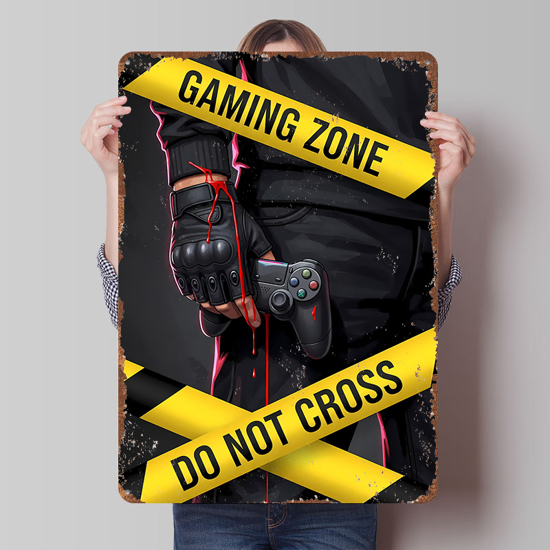 Retro Gaming Zone - Плакат «Игровая зона: Не переступать» —