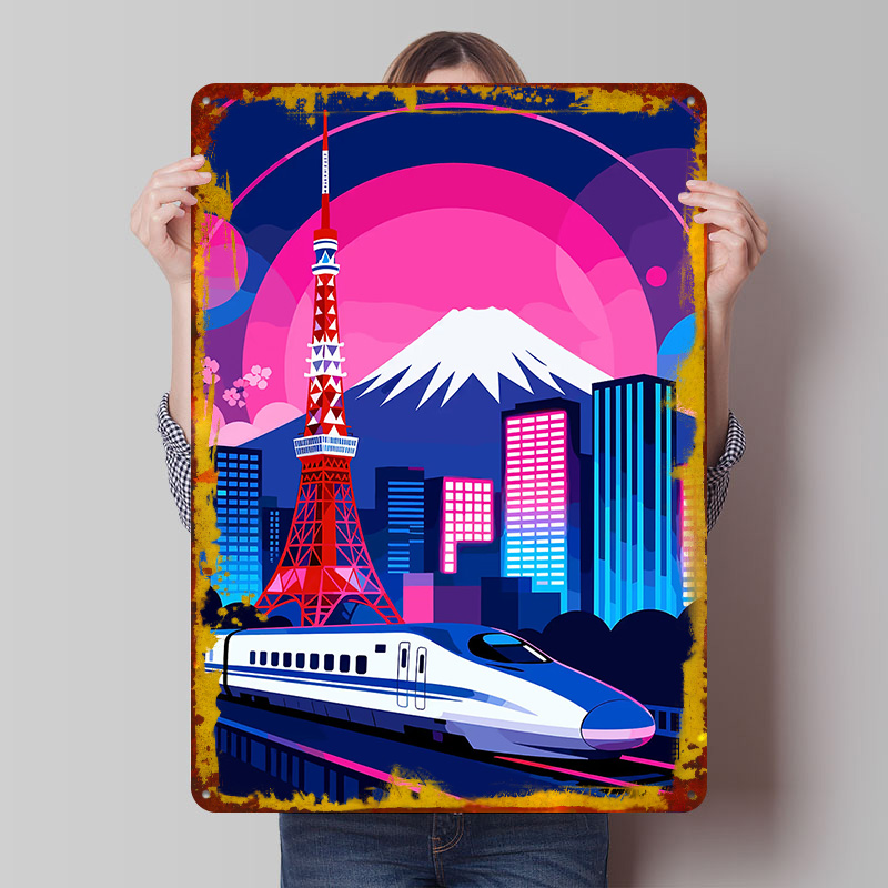 Retro Gaming Tokyo - Постер с городским пейзажем Токио и