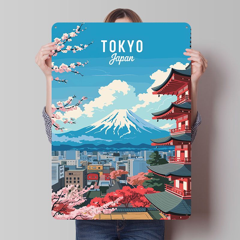 Retro Gaming Tokyo - Металлическая табличка-постер «Токио, Япония»: винтажный ретро-декор