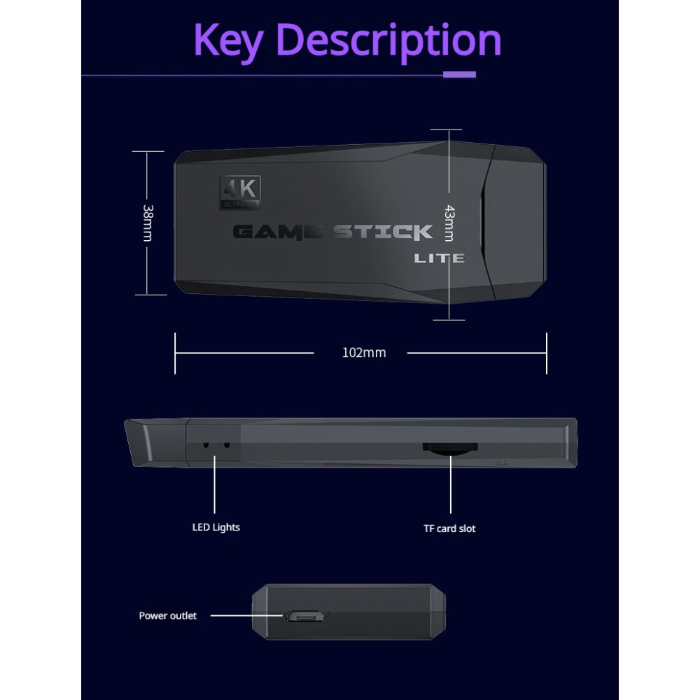 Портативная игровая консоль 4K – обзор и цена Retro Gaming Stick